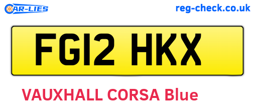 FG12HKX are the vehicle registration plates.