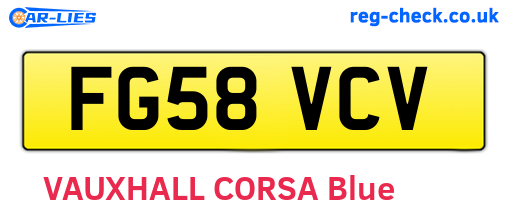 FG58VCV are the vehicle registration plates.