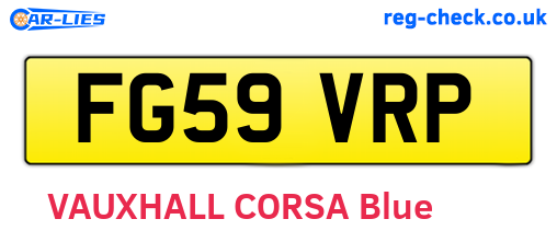 FG59VRP are the vehicle registration plates.