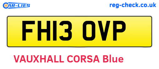 FH13OVP are the vehicle registration plates.