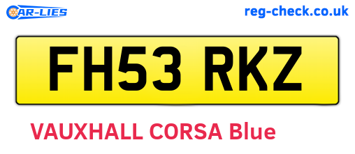 FH53RKZ are the vehicle registration plates.