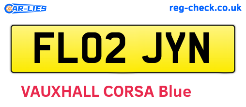FL02JYN are the vehicle registration plates.