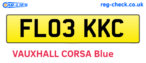 FL03KKC are the vehicle registration plates.