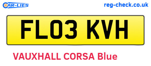 FL03KVH are the vehicle registration plates.