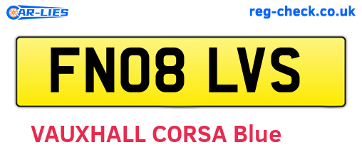 FN08LVS are the vehicle registration plates.