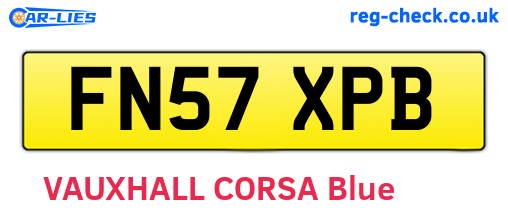 FN57XPB are the vehicle registration plates.