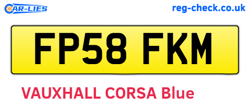 FP58FKM are the vehicle registration plates.