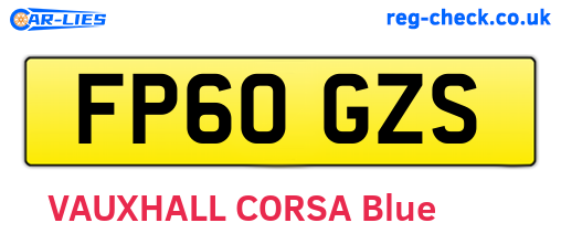 FP60GZS are the vehicle registration plates.