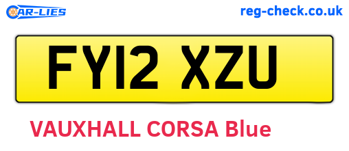 FY12XZU are the vehicle registration plates.