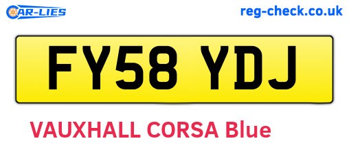 FY58YDJ are the vehicle registration plates.
