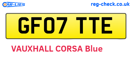 GF07TTE are the vehicle registration plates.