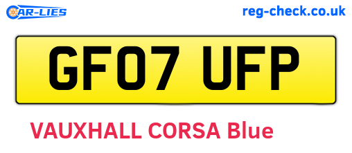 GF07UFP are the vehicle registration plates.