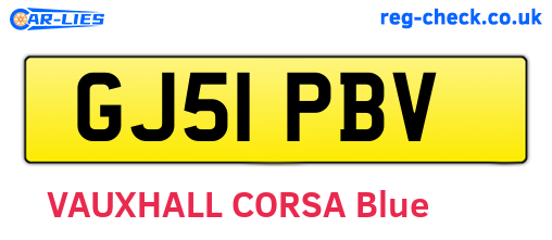 GJ51PBV are the vehicle registration plates.