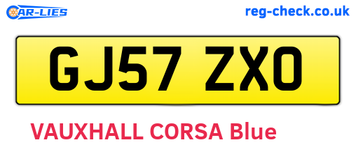 GJ57ZXO are the vehicle registration plates.