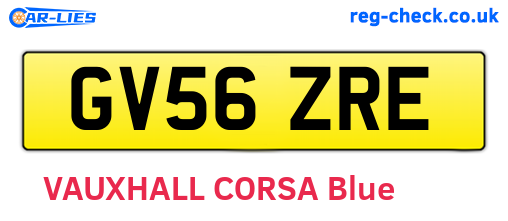 GV56ZRE are the vehicle registration plates.