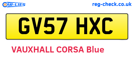 GV57HXC are the vehicle registration plates.
