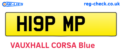 H19PMP are the vehicle registration plates.