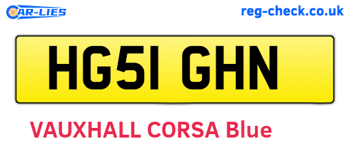 HG51GHN are the vehicle registration plates.