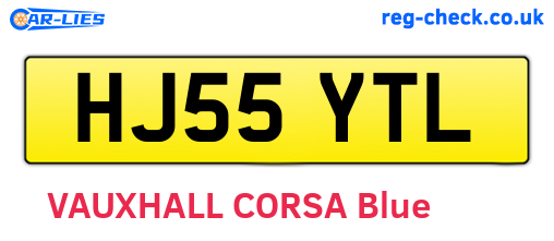 HJ55YTL are the vehicle registration plates.