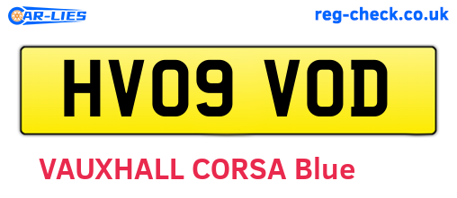 HV09VOD are the vehicle registration plates.