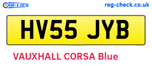 HV55JYB are the vehicle registration plates.