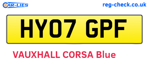 HY07GPF are the vehicle registration plates.
