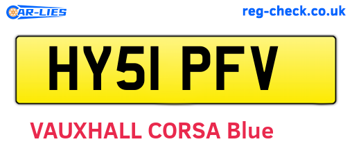 HY51PFV are the vehicle registration plates.