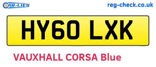 HY60LXK are the vehicle registration plates.