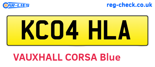 KC04HLA are the vehicle registration plates.