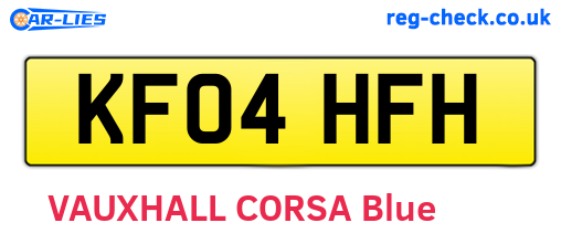 KF04HFH are the vehicle registration plates.