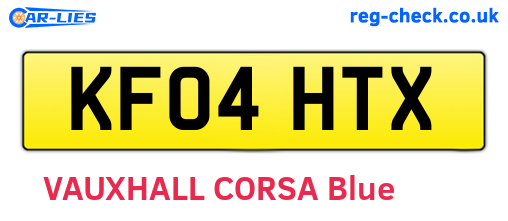 KF04HTX are the vehicle registration plates.