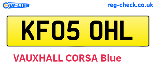 KF05OHL are the vehicle registration plates.