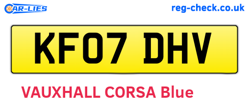 KF07DHV are the vehicle registration plates.