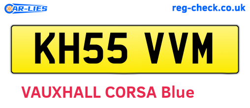 KH55VVM are the vehicle registration plates.