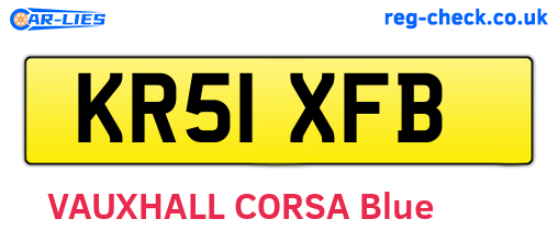 KR51XFB are the vehicle registration plates.