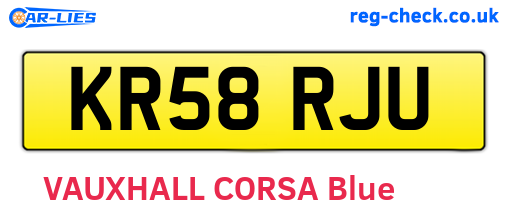 KR58RJU are the vehicle registration plates.
