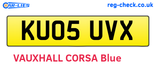 KU05UVX are the vehicle registration plates.