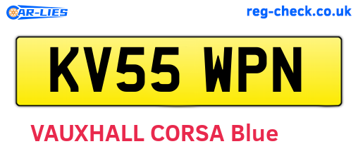 KV55WPN are the vehicle registration plates.