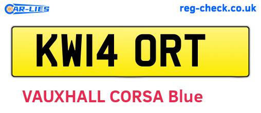 KW14ORT are the vehicle registration plates.
