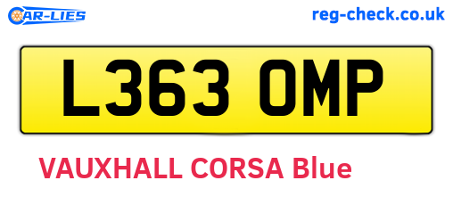 L363OMP are the vehicle registration plates.
