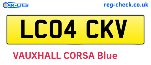 LC04CKV are the vehicle registration plates.