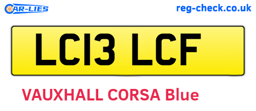 LC13LCF are the vehicle registration plates.