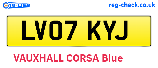LV07KYJ are the vehicle registration plates.