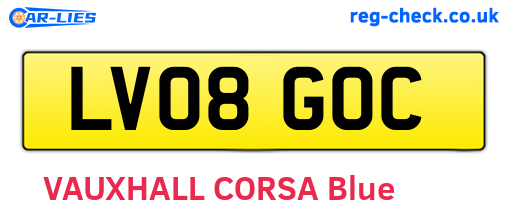LV08GOC are the vehicle registration plates.