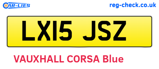 LX15JSZ are the vehicle registration plates.
