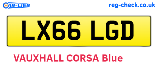 LX66LGD are the vehicle registration plates.