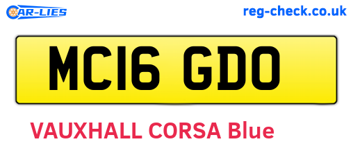 MC16GDO are the vehicle registration plates.
