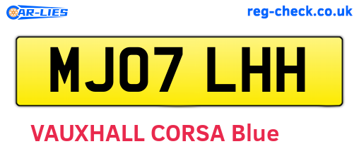 MJ07LHH are the vehicle registration plates.