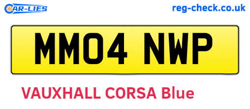 MM04NWP are the vehicle registration plates.