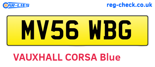 MV56WBG are the vehicle registration plates.